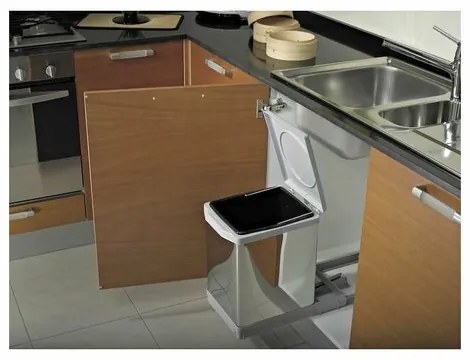 Elletipi TOWER beépíthető hulladékgyűjtő TOWER 17 l, ezüst
