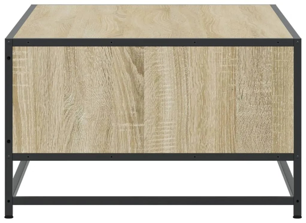 sonoma tölgy szerelt fa és fém dohányzóasztal 100 x 57 x 35 cm