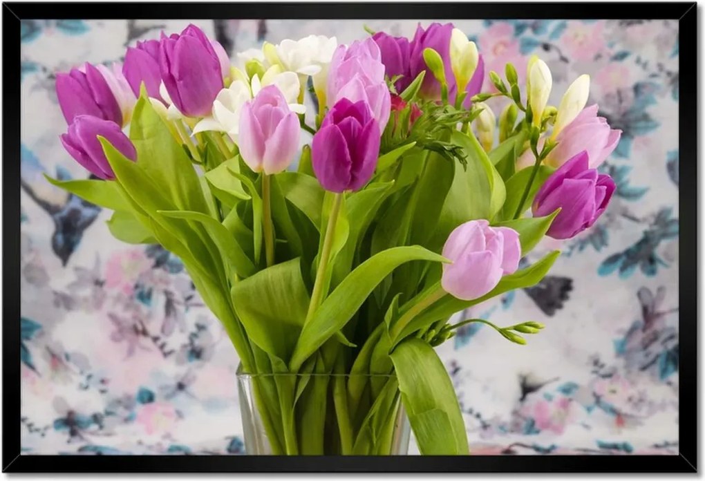 Poszterek keretben 60x40 Tulipán csokor Virágok