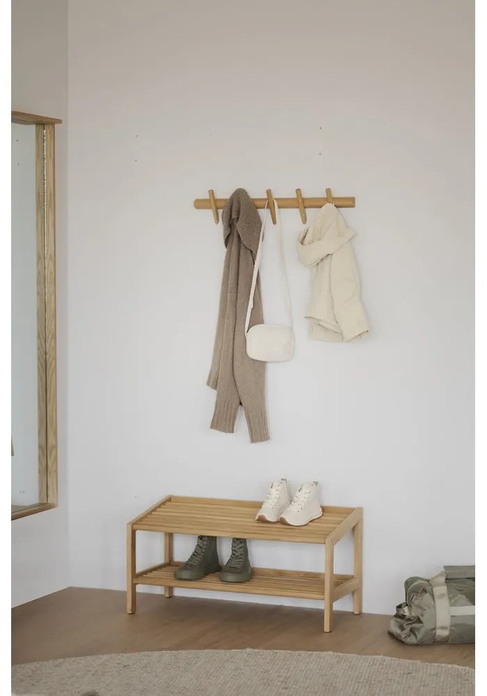 Natúr színű tölgyfa cipőtartó Hillmond – Rowico