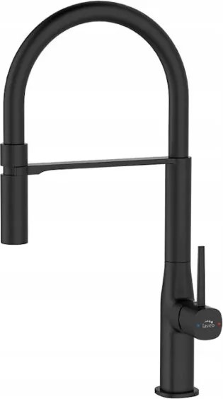 Konyhai Csaptelep Flexibilis Kifolyócsővel, Fekete