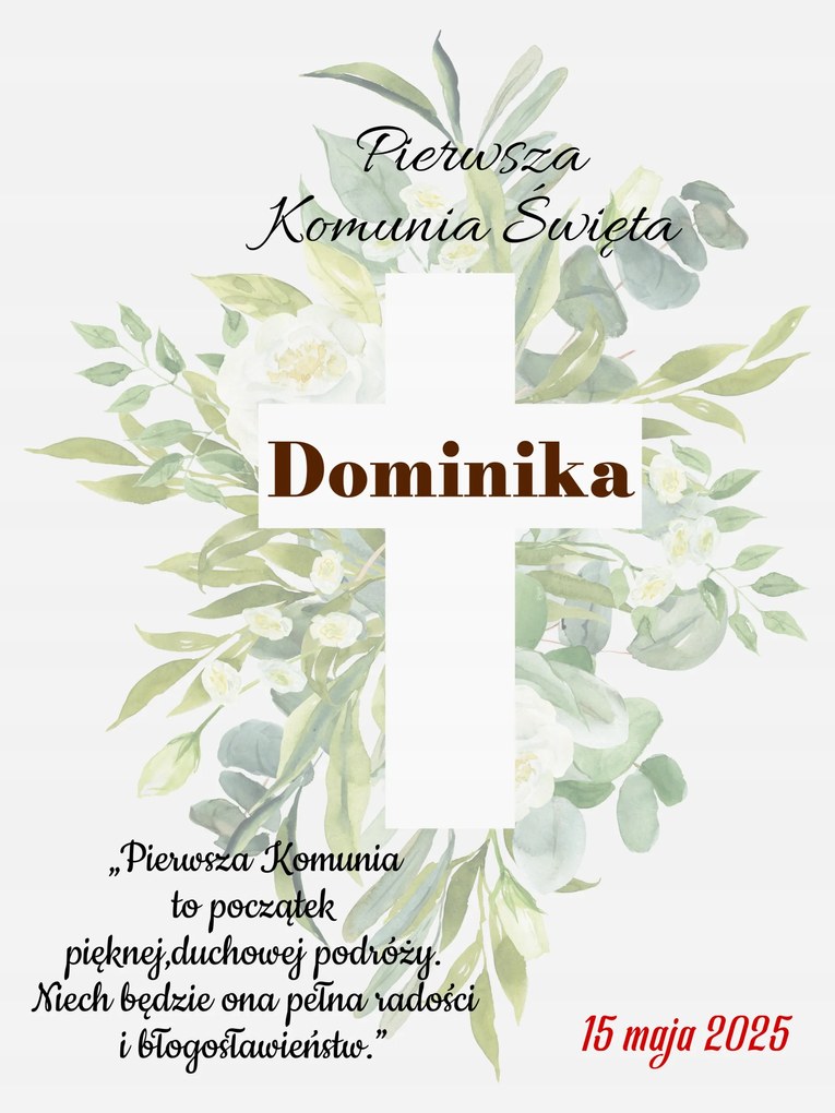 Vászonkép Elsőáldozási emlék Név Dátum