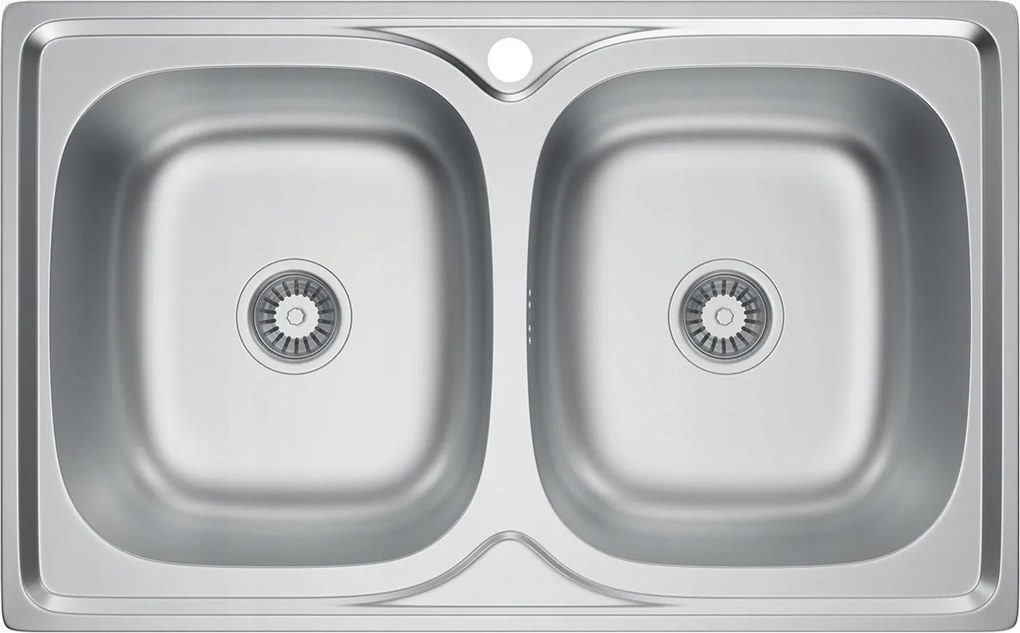 Konyhai mosogató kétrekeszes 80x50 cm szifonnal Melanstar