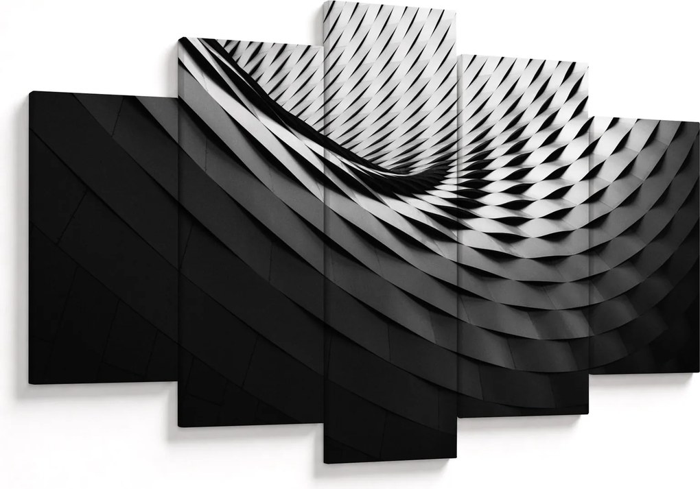 Absztrakt kép - fekete-fehér spirál (150x105 cm)