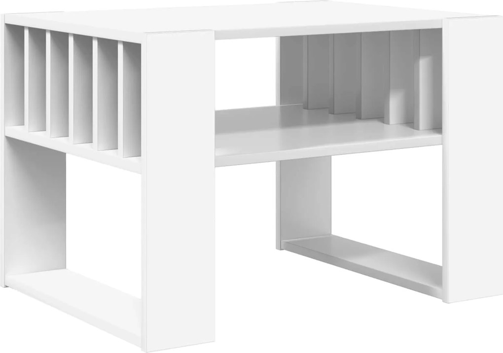 vidaXL Dohányzóasztal Fehér 66 x 49,5 x 45 cm Faanyag