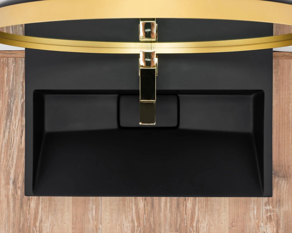 Konglomerátum mosdó GOYA BLACK MAT 60CM