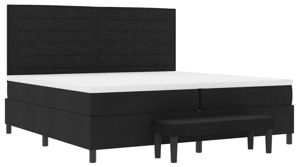 Boxspring ágy matraccal & paddal Fekete 200x200 cm Szövet