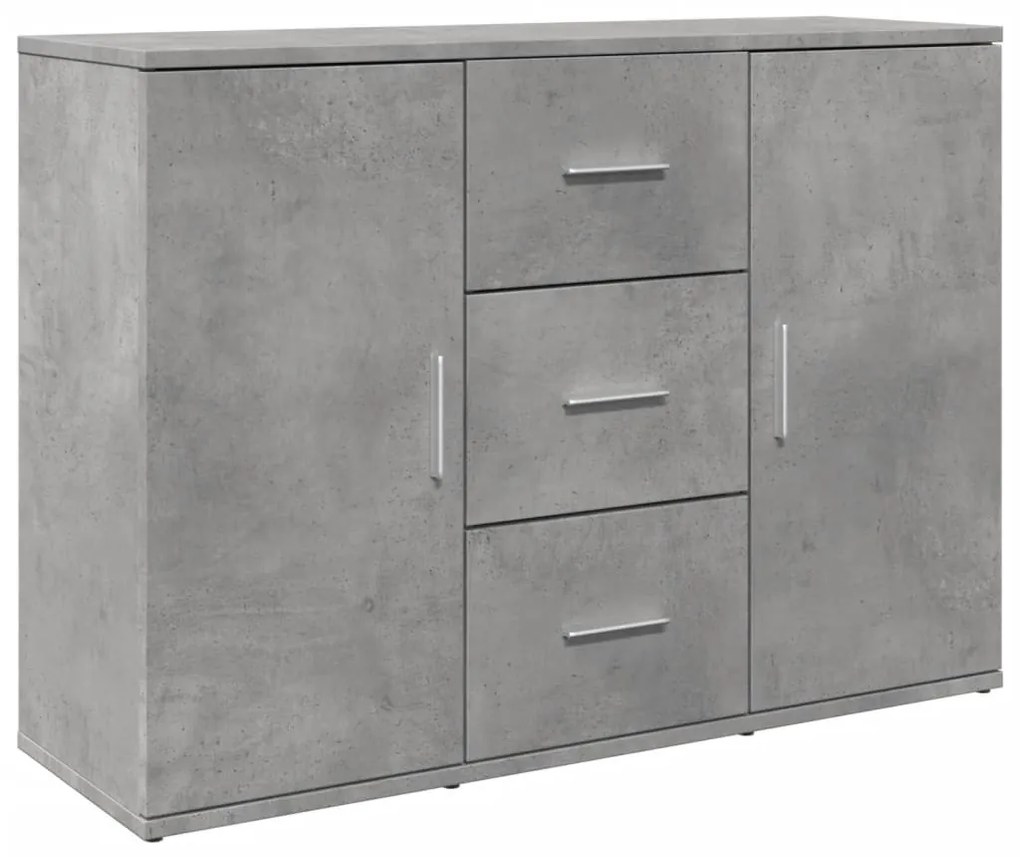 betonszürke szerelt fa tálalószekrény 90,5 x 29,5 x 65 cm