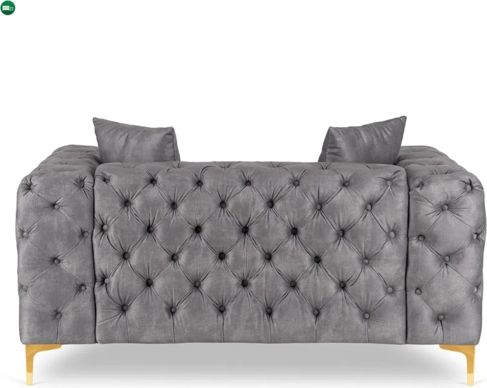 Sofa SORRENTO 2S Dwuosobowa Szara Welurowa