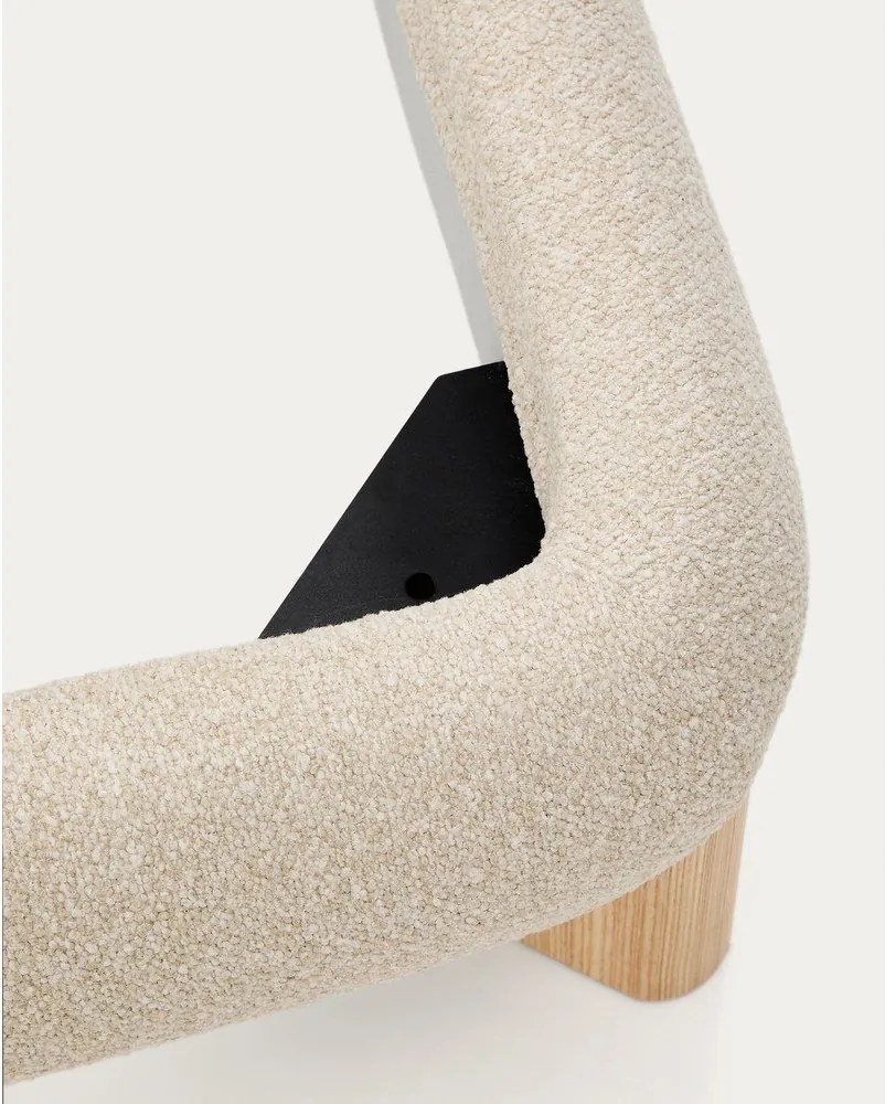 Bézs kárpitozott franciaágy ágyrács nélkül 180x200 cm Odina – Kave Home