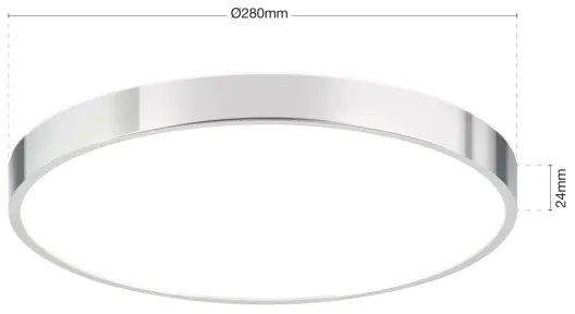 Orion DL 7-657/28-LED Mennyezeti lámpa BULLY LED/28W/230V átm. 28 cm fényezett króm