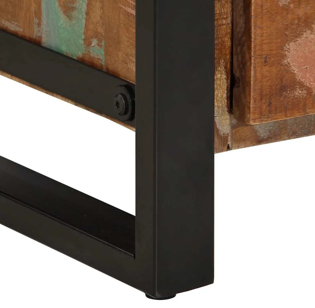 többszínű tömör újrahasznosított fa fiókos szekrény 40x40x75 cm