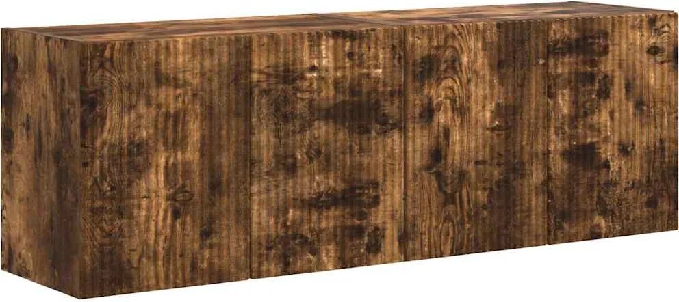 vidaXL TV Fali Szekrény 2 pcs Füstölt tölgy 59,5 x 31 x 40 cm Faanyag