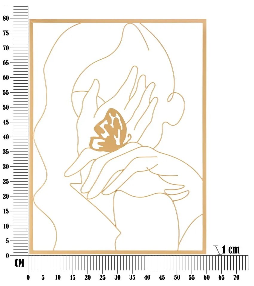 Fém fali dekoráció 60x80 cm Hands on Face – Mauro Ferretti