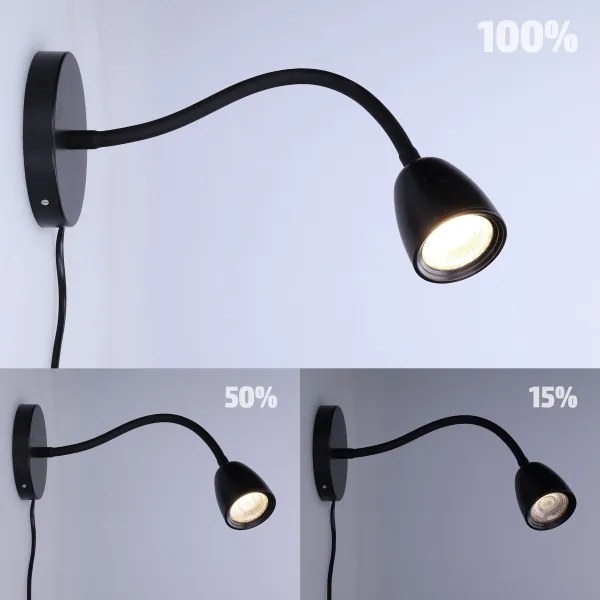 Solight WO54-B - LED Dimmelhető fali kislámpa LED/4W/230V fekete