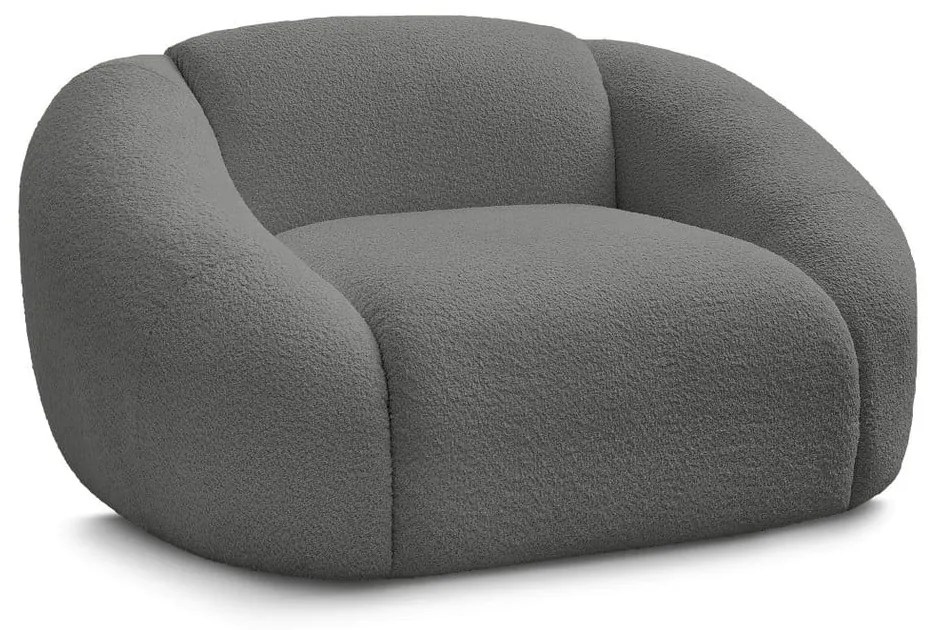 Szürke buklé fotel Tina – Bobochic Paris