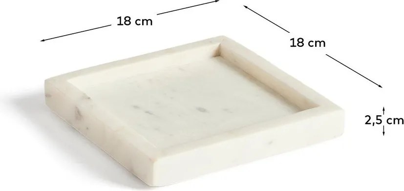 Márvány dekoratív tálca 18x18 cm Serela – Kave Home