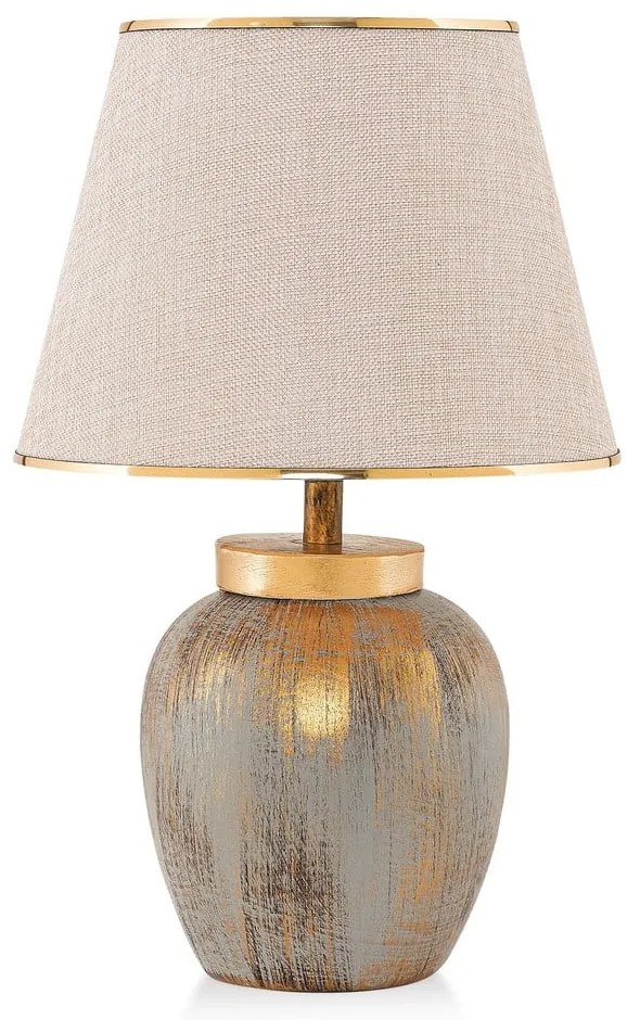 Krémszínű-aranyszínű asztali lámpa textil búrával (magasság 47 cm) Yakamoz – Opviq lights