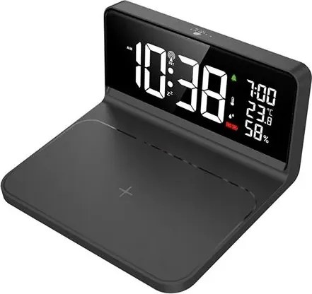 Ébresztőóra - Solight CA06 - Qi vezetékmentes töltéssel