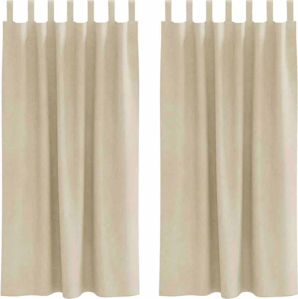 vidaXL Sötétítő függönyök 2 pcs Krém 140 x 175 cm Bársony