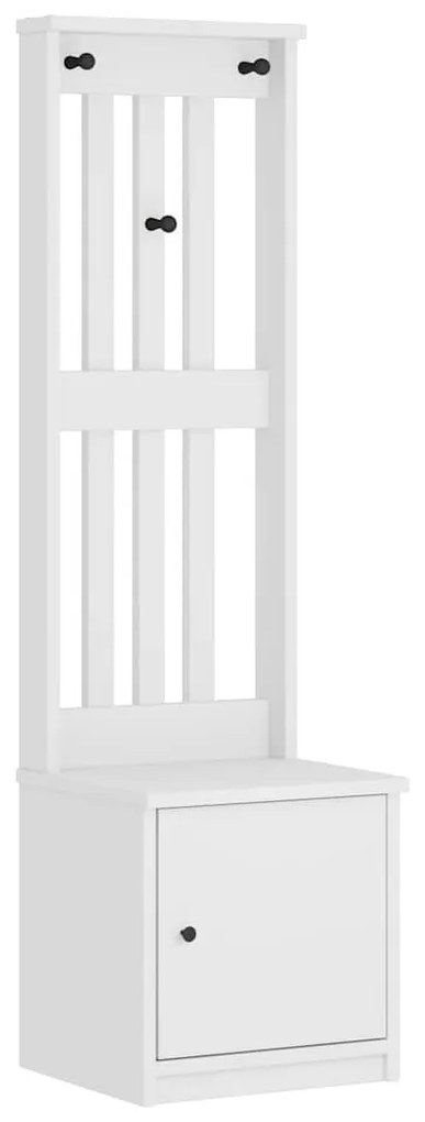SANDENS fehér tömör fenyőfa előszobafa 45x40x159,5 cm