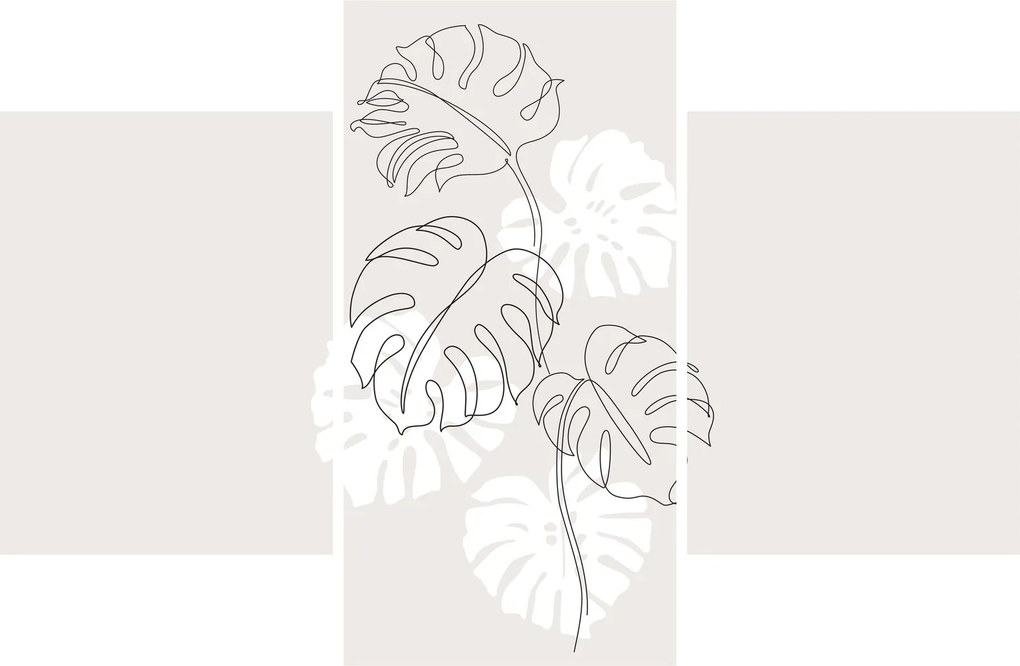 Kép - Vonalkép monstera N⁰3 (90x60 cm)