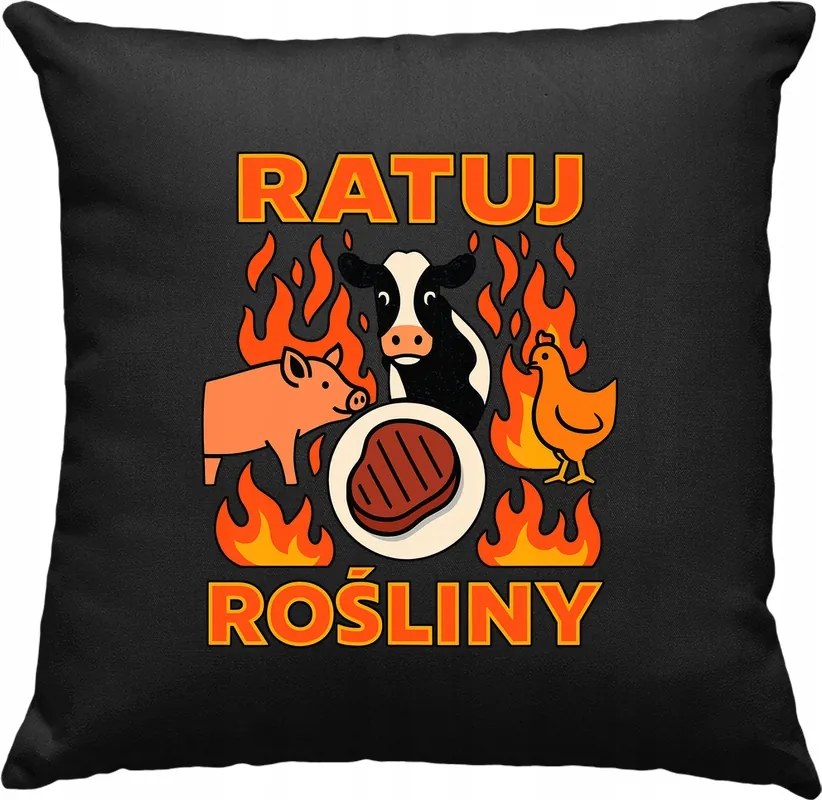Növénymentő párna vegán vicc mém fekete