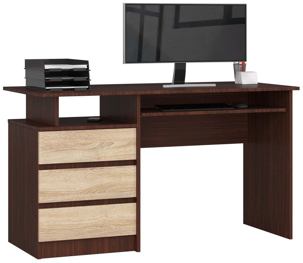 PC asztal Bronte (wenge + szonoma tölgy). Akció -16%. 1069692