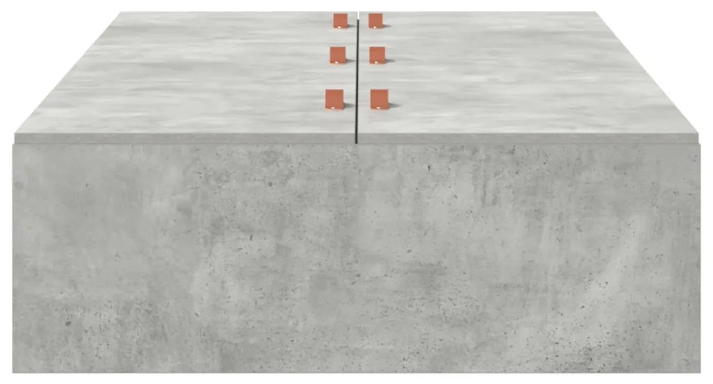 Ágykeret tárolóval Beton szürke 75 x 190 cm Faanyag