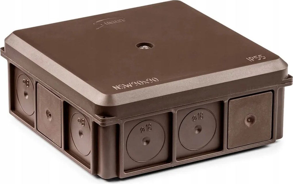 Falra szerelhető szerelődoboz NSW90x90, 90X37X90 MM, IP55, barna