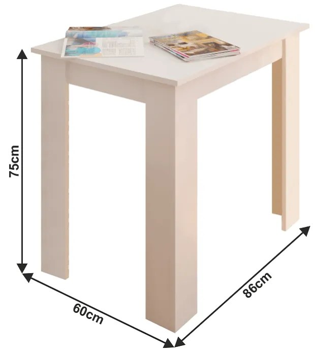 TARINIO étkezőasztal, fehér