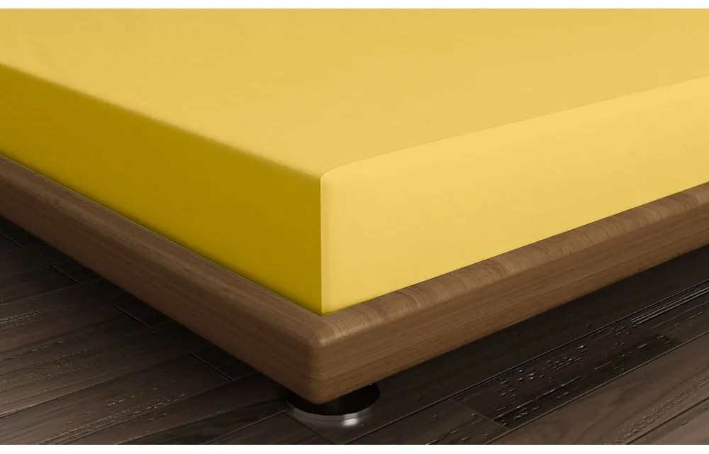 Sárga gumis pamut lepedő 140x200 cm – Mijolnir