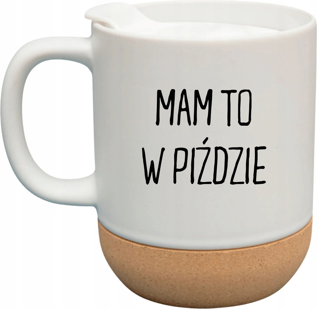 Fehér Bögre Fedéllel És Parafa Aljjal Ajándékba Kaptam