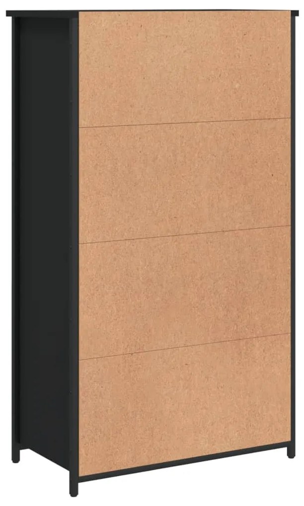 fekete szerelt fa magasszekrény 62 x 32 x 106,5 cm