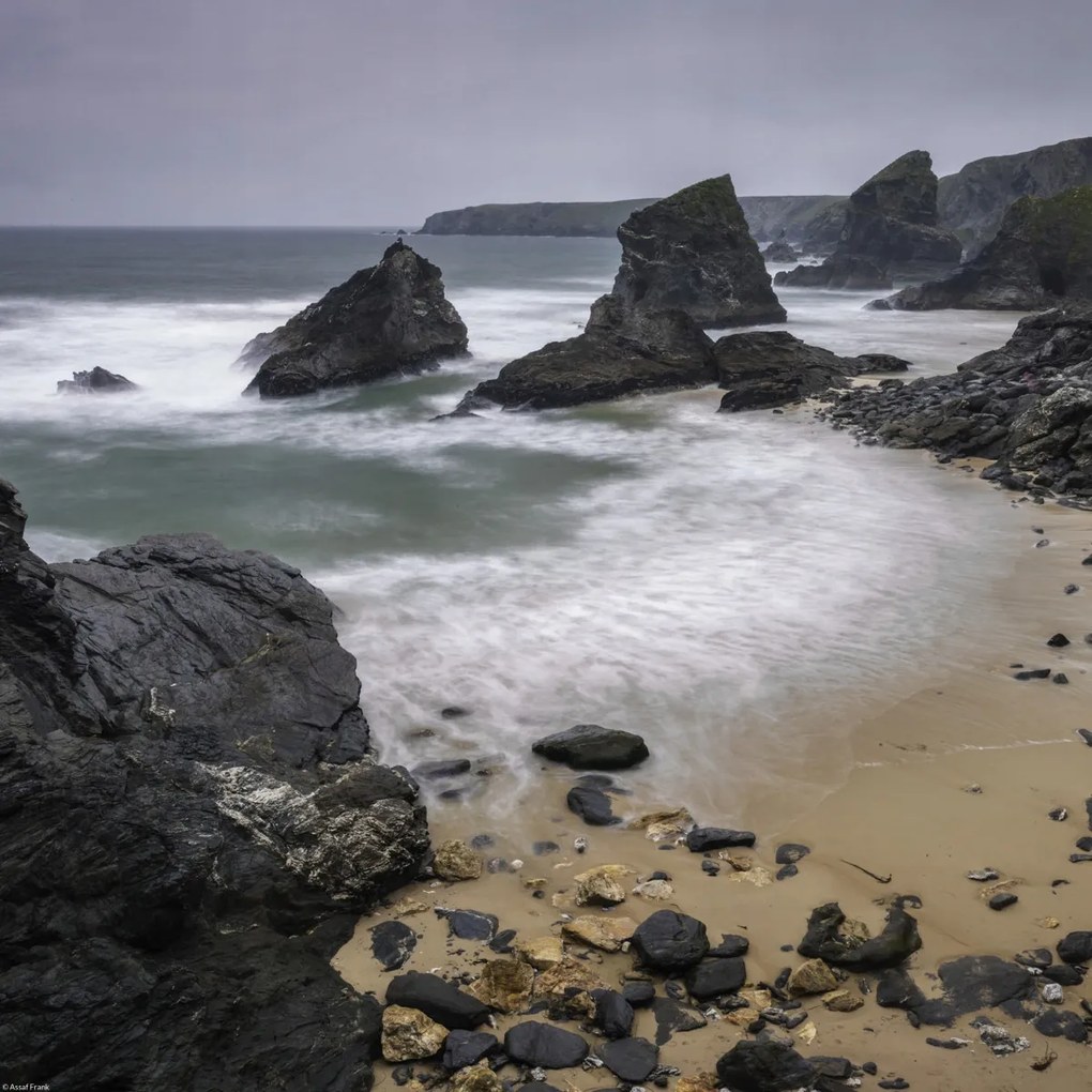 Poszter 40x40cm Bedruthan Steps Cornwall tengerpart 3, Assaf Frank
