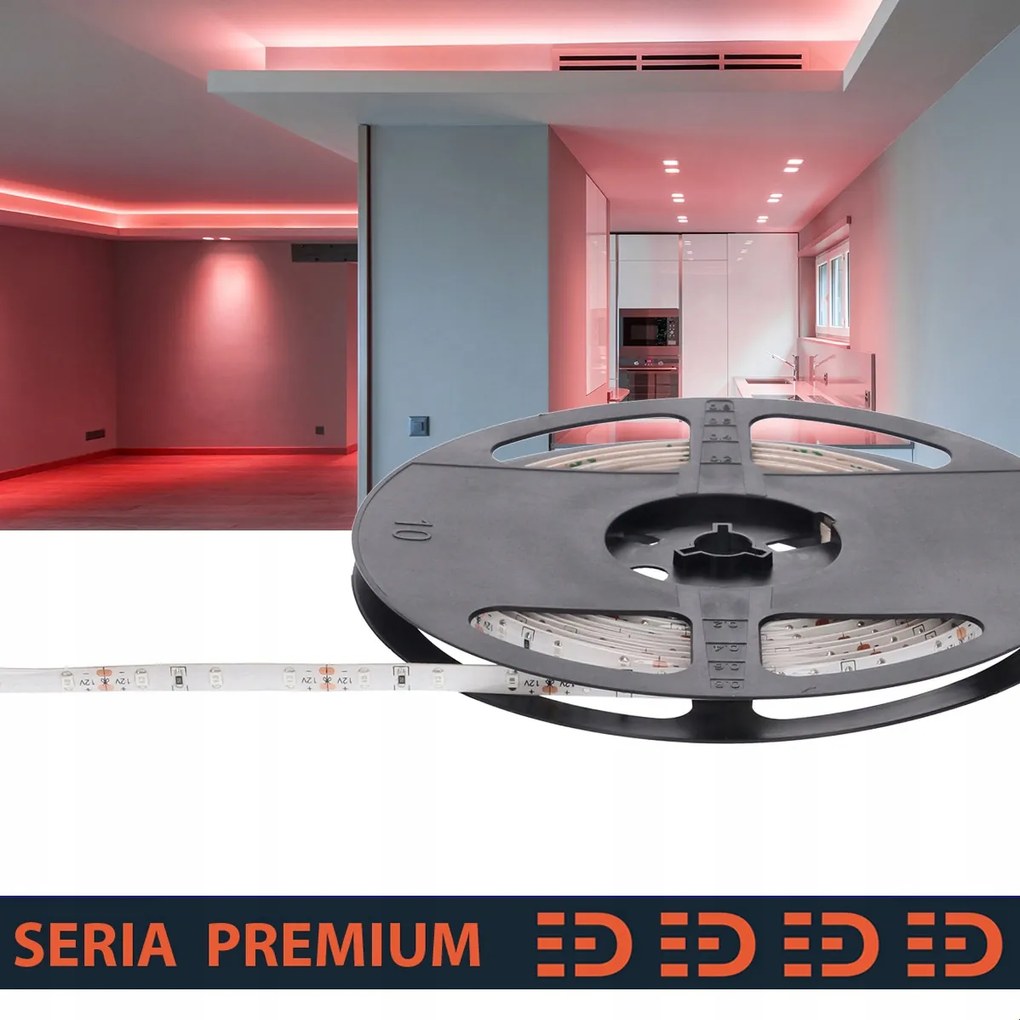 Led szalag IP63 Piros 12V 60 LED/m 5m 3 év garancia