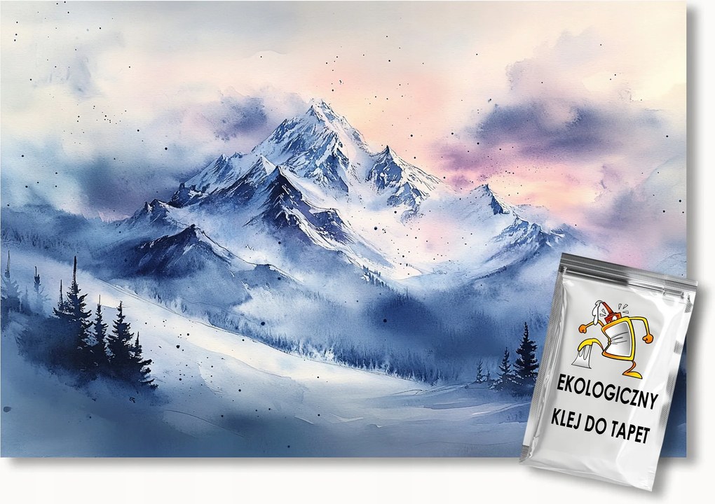 Fotótapéta Flizelina Tájkép Hegyek Csúcsok Tél Hó Fák 104x70,5 ragasztó