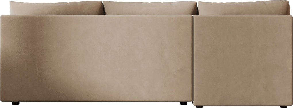 Ágyazható, kétoldalas L alakú kanapé VENORIA SLIM 200x143 cm, bézs színű + 2 db díszpárna INGYEN