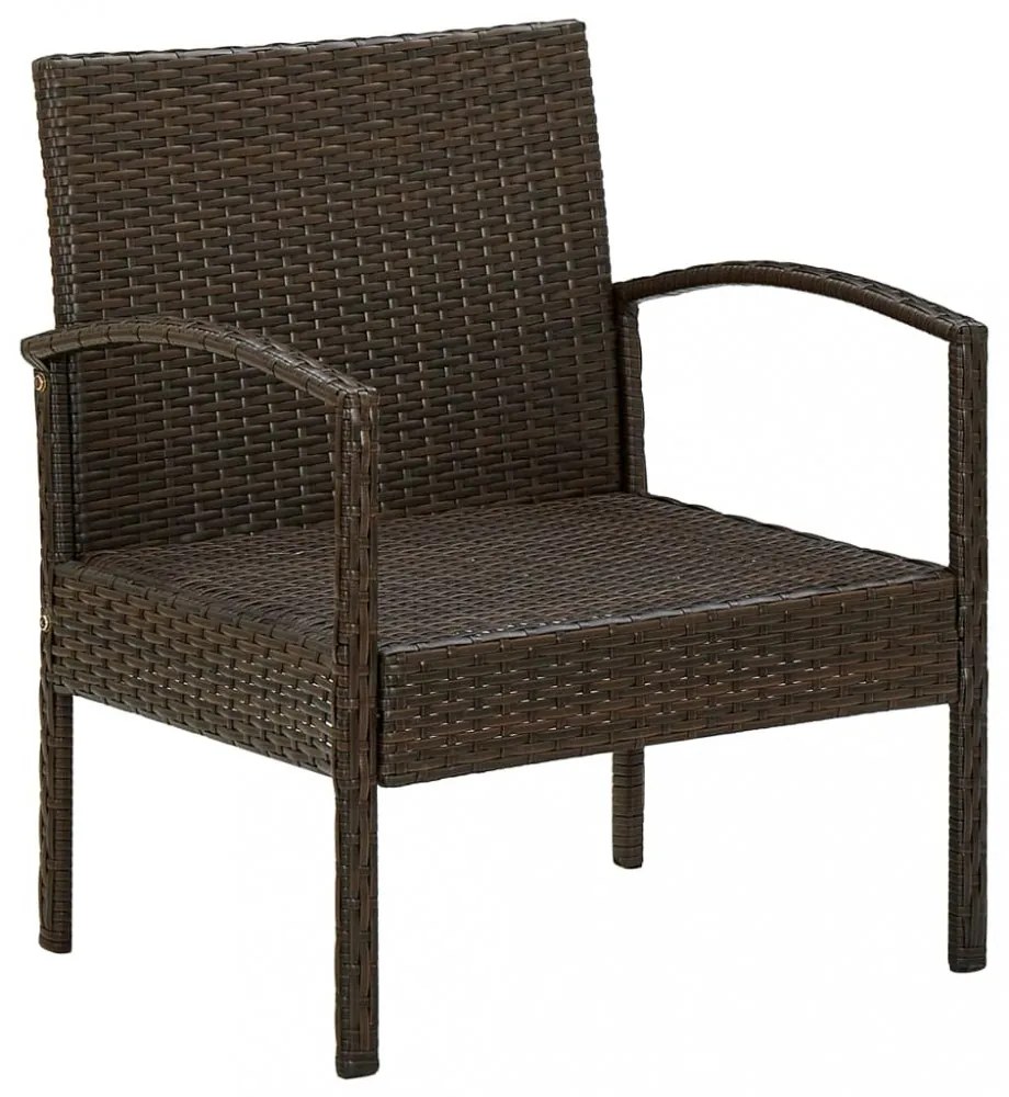 barna polyrattan kerti szék párnával