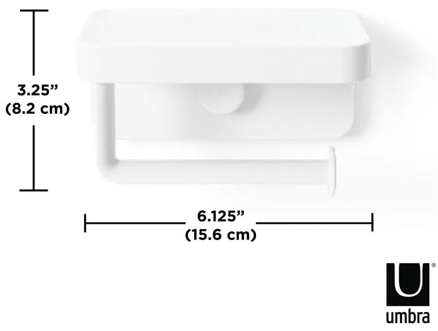 Fehér öntapadós újrahasznosított műanyag WC-papír tartó Flex Adhesive – Umbra