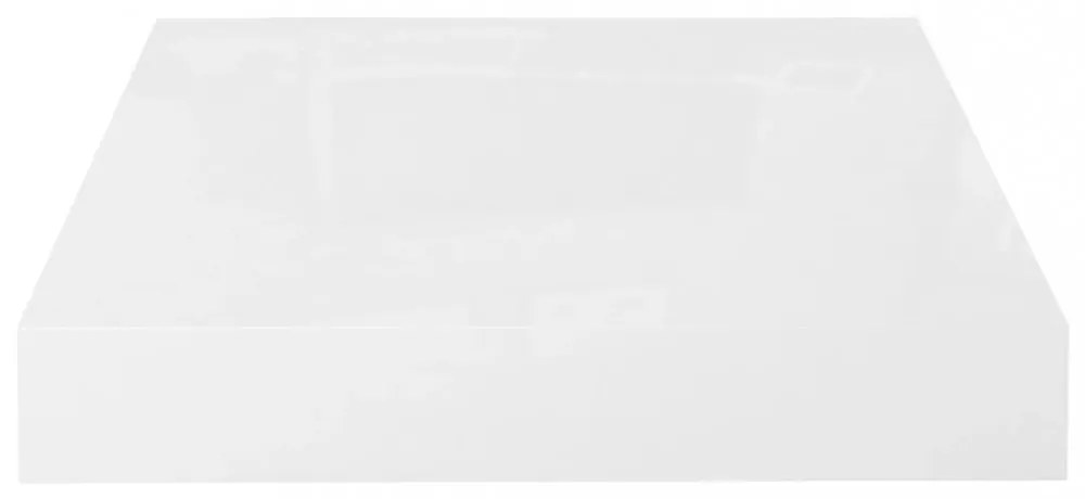 magasfényű fehér MDF lebegő fali polc 23 x 23,5 x 3,8 cm