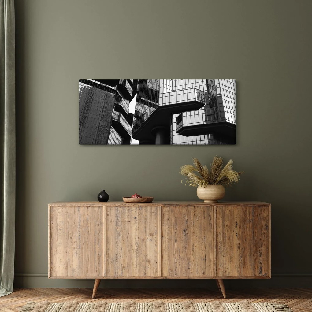 Üvegépületek képe (120x50 cm)