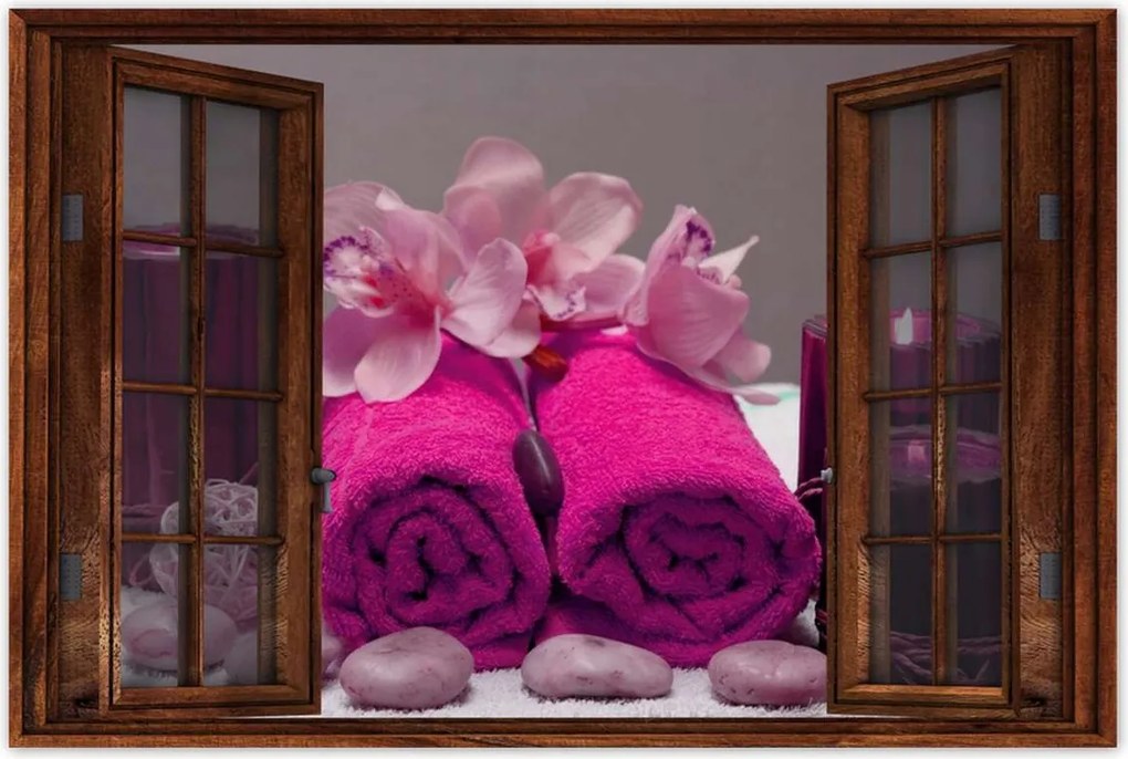 Poszterek 90x60 Lila törölköző Virág