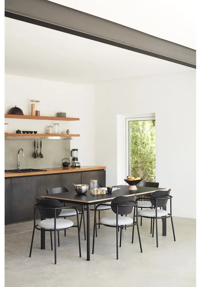 Fekete-szürke étkezőszék kőrisfa dekorral Eclipse - Teulat