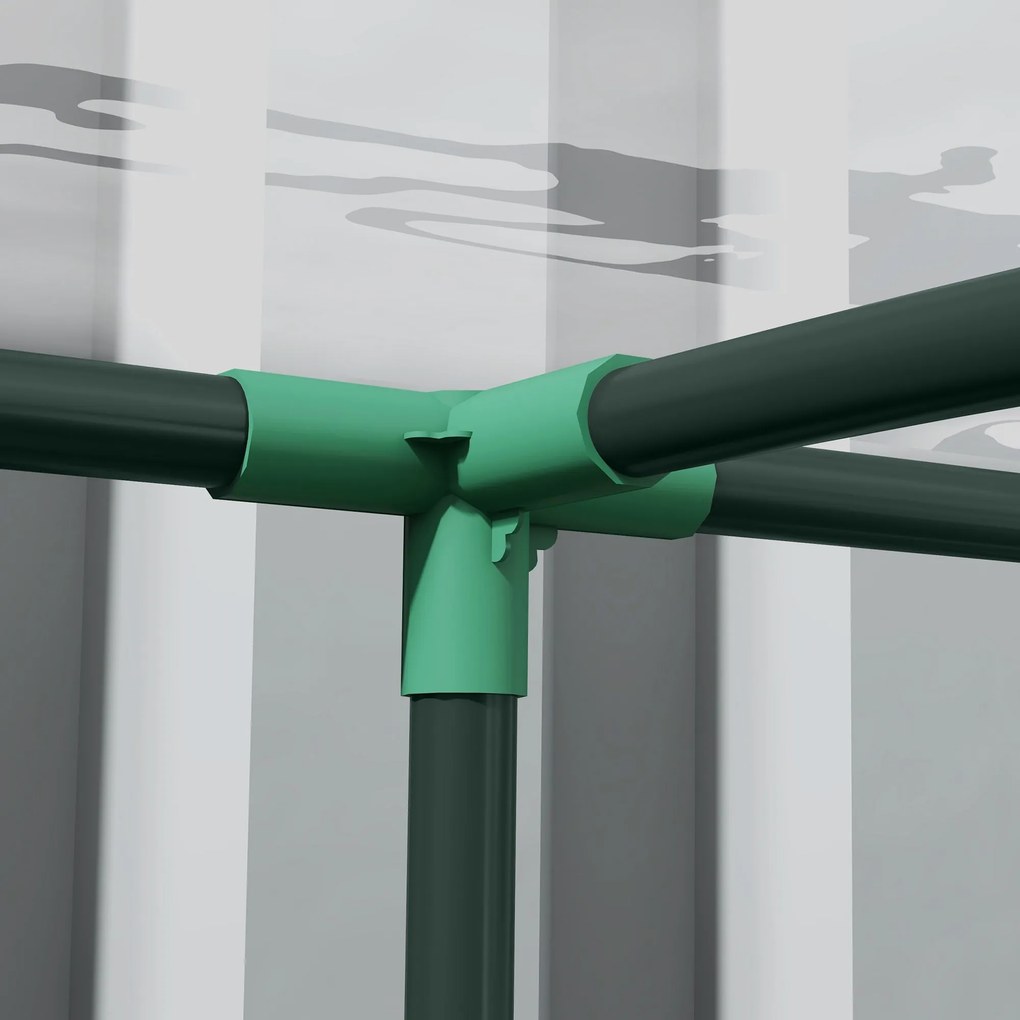 Outsunny Fali Üvegház, Balkon Üvegház, Erősített PVC Ponyva, Acél Váz, 2 Feltekerhető Cipzáras Ajtó, Zöldségek, Növények, Virágok Számára, Beltéri és