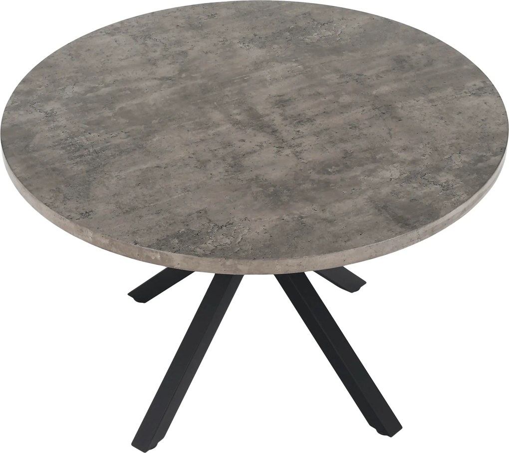 Étkezőasztal, beton/fekete, átmérő 120 cm, MEDOR