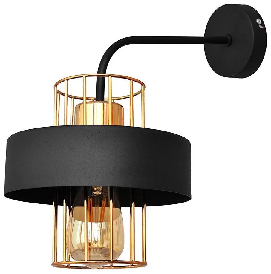 Fali lámpa VOLTA 1xE27/15W/230V 34 cm fekete/arany