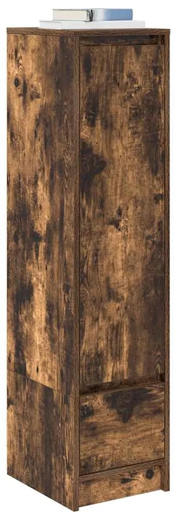 füstölt tölgy szerelt fa magasszekrény 29,5x34x119,5 cm