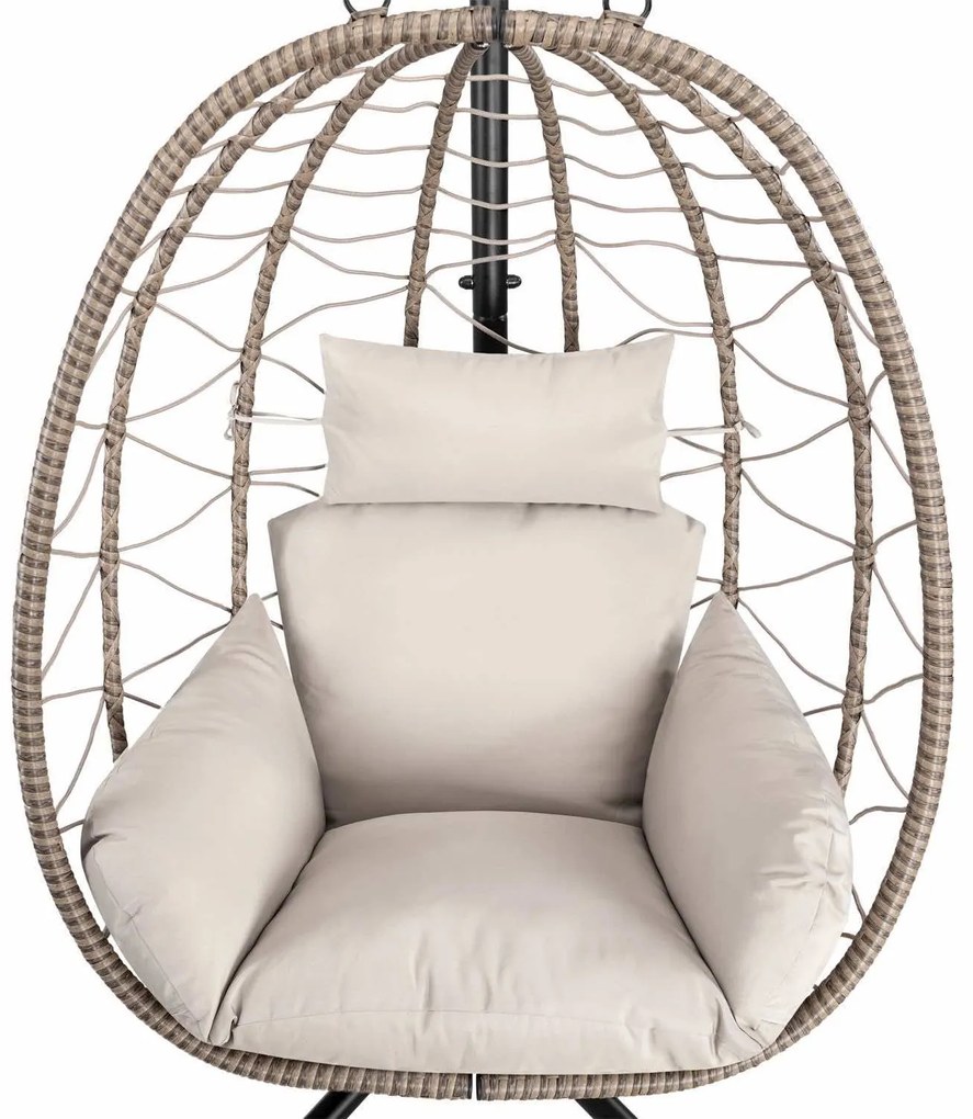 Juskys Aria rattan függőfotel - bézs
