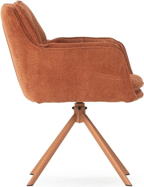 Terrakotta színű kárpitozott étkezőfotel szett 2 db-os Keiko – Marckeric